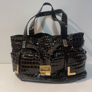 Michael Kors Brown Patent Leather Shoulder Bag